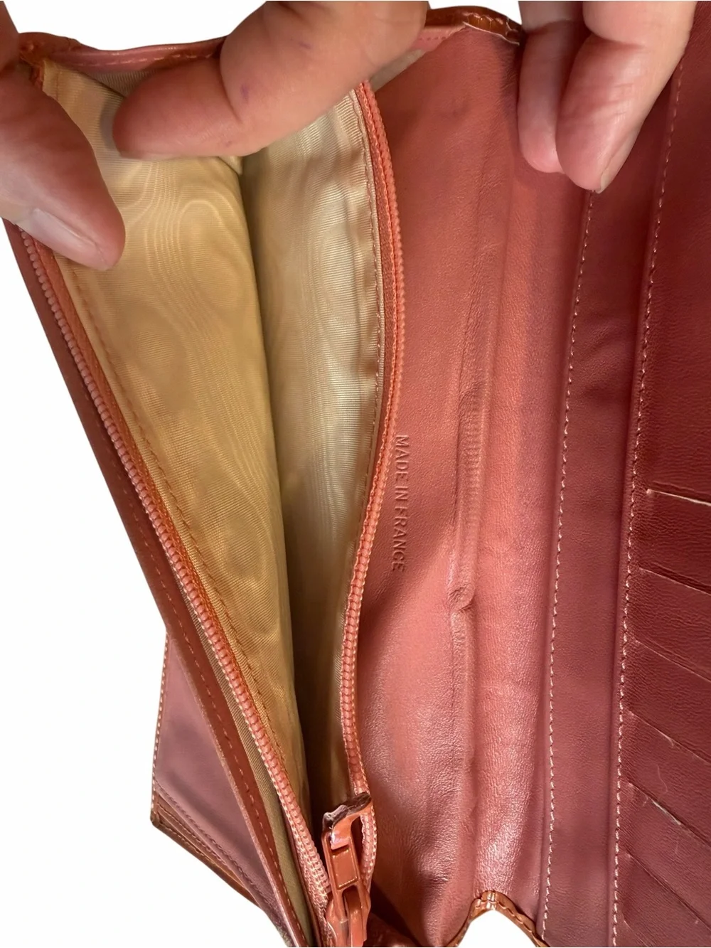 Vintage Chanel Terracotta/Coral Patent Leather Bifold Wallet